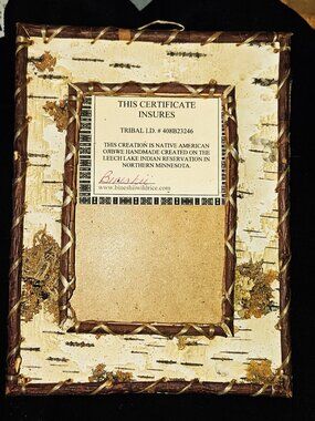 Native American OJIBWE Hand Made Photo Frame